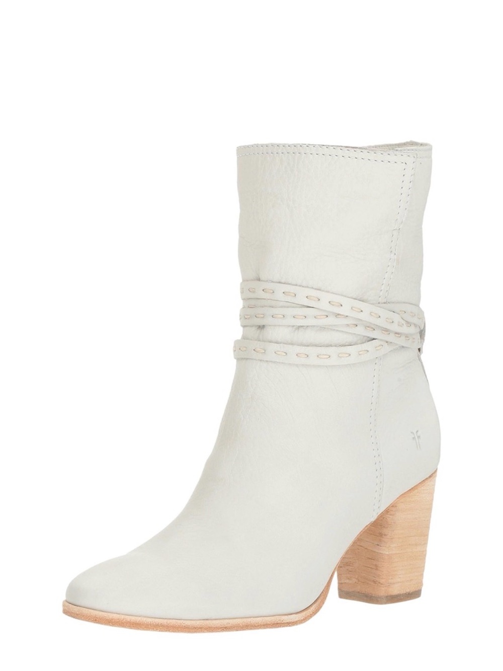 Frye Naomi Pickstitch white leather ankle boots 6 - Picture 14 of 14